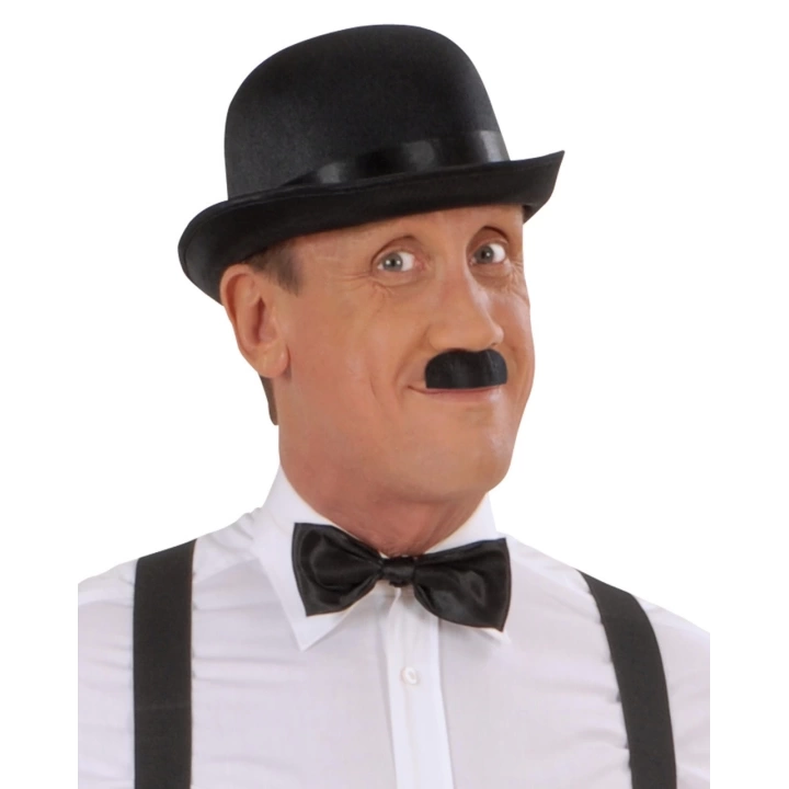 BFS Charlie Chaplin Stil Yetişkin Şapkası – Siyah Melon Parti Şapkası