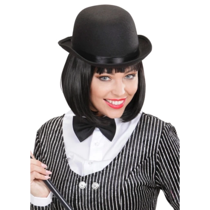 BFS Charlie Chaplin Stil Yetişkin Şapkası – Siyah Melon Parti Şapkası