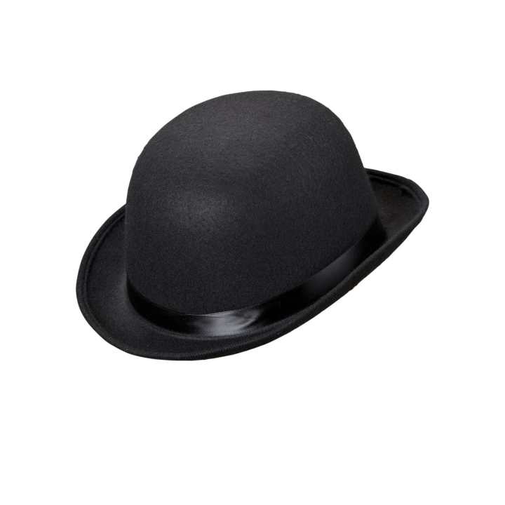 BFS Charlie Chaplin Stil Yetişkin Şapkası – Siyah Melon Parti Şapkası