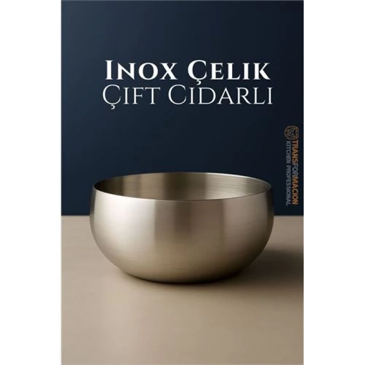 BFS  Çift Cidarlı Kase - Inox Çelik Kase  18 cm