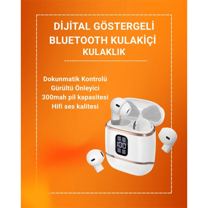 BFS Çift Kulaklıklı Bluetooth Kulaklık – 4 Adet, ANC-ENC, Şarj Kutulu, Dijital Göstergeli