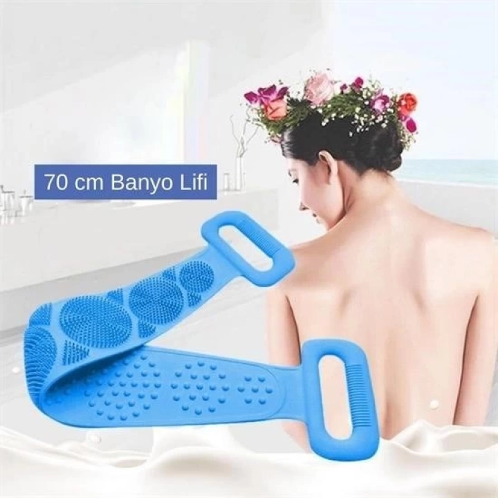 BFS  Çift Taraflı Banyo Hamam Lifi Silikon Masajlı Yumuşak Duş Lifi Uzun Ömürlü Hazır Banyo Keses