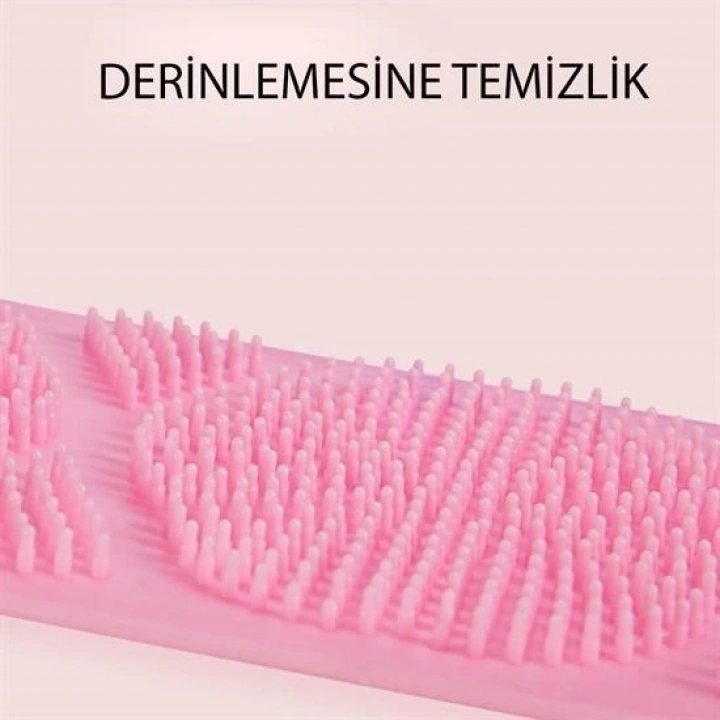 BFS  Çift Taraflı Banyo Hamam Lifi Silikon Masajlı Yumuşak Duş Lifi Uzun Ömürlü Hazır Banyo Keses