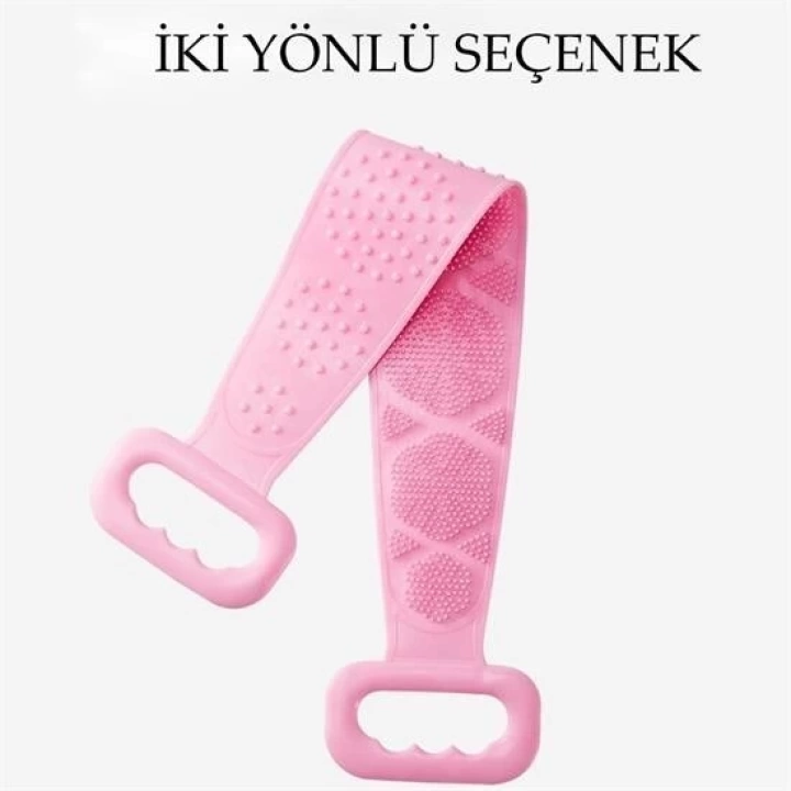 BFS  Çift Taraflı Banyo Hamam Lifi Silikon Masajlı Yumuşak Duş Lifi Uzun Ömürlü Hazır Banyo Keses