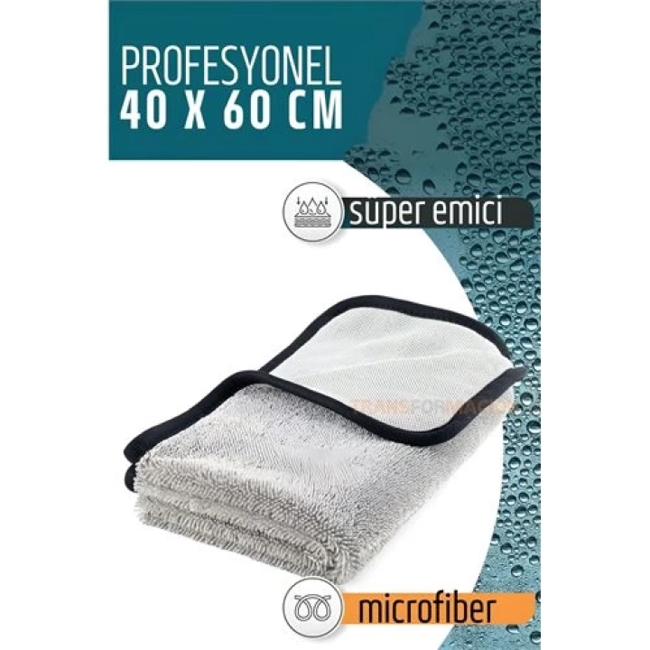 BFS Çift Yüzeyli Profesyonel Microfiber Havlu - Süper Emici Temizlik Bezi  40 x 60 cm