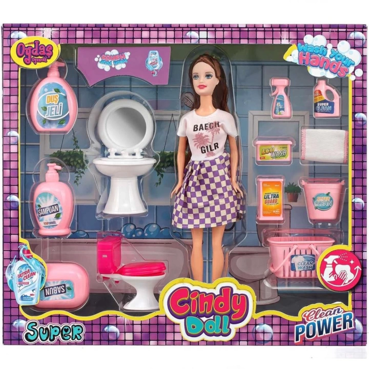 BFS   Cindy Doll Bebekli Lavabo ve Temizlik Seti 02452