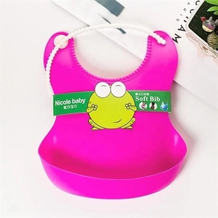 BFS  Çocuk Bebek Mama Önlüğü Dökülme Engelleyici Bükülebilir Pembe