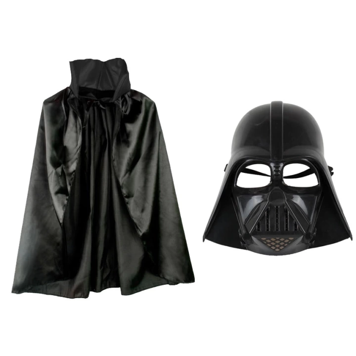BFS   Çocuk Boy Yıldız Savaşları Star Wars Darth Vadet Maskesi ve 90 cm Pelerin Seti Siyah