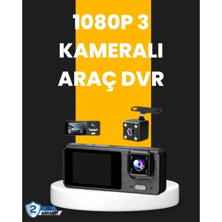 BFS Çok Açılı Araç İçi DVR | Ön İç Arka Kamera, Döngü Video Kaydı