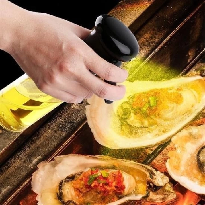 BFS   Çok Amaçlı Cam Şişe Püskürtmeli Dağıtıcı Yağdanlık Limonluk Sirke Sosluk Spreyi Siyah