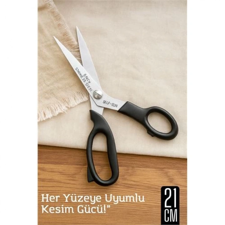 BFS  Çok Amaçlı Makas – 21 cm Uzunluk | 11 cm Kesim Bıçağı | Paslanmaz Çelik, Ergonomik Sap
