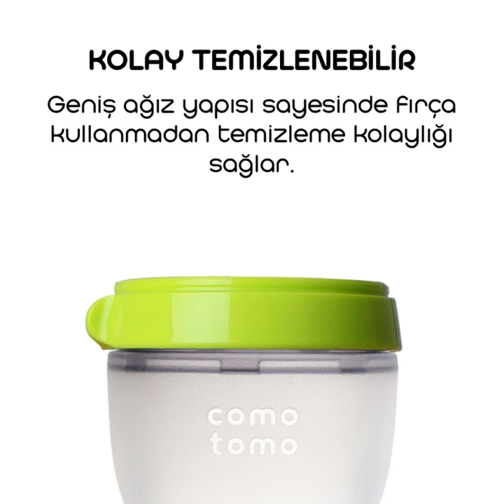 BFS   Comotomo Antikolik Silikon Biberon 150 ml 0-3 Ay Yeşil
