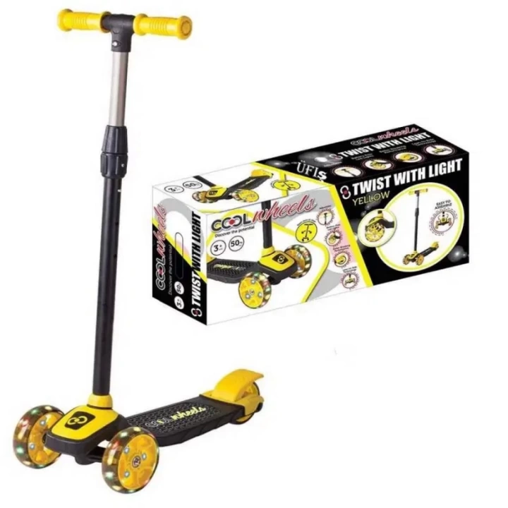 BFS   Cool Wheels Twist Led Işıklı 3 Tekerlekli Scooter Sarı