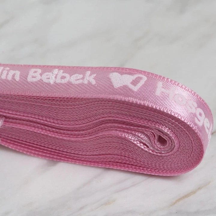 BFS  Crafts 1cm 10 mt Pembe Saten Hoşgeldin Bebek