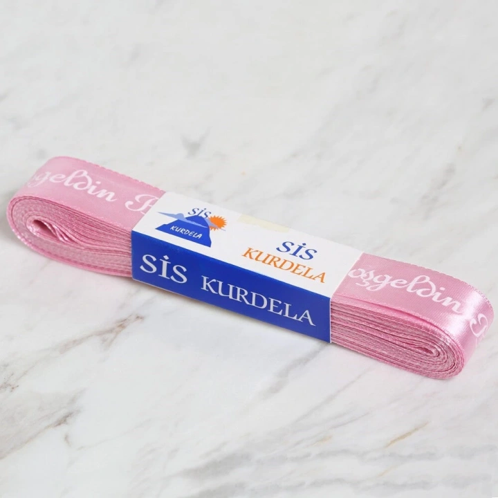 BFS  Crafts 2cm 10 mt Pembe Saten Hoşgeldin Bebek
