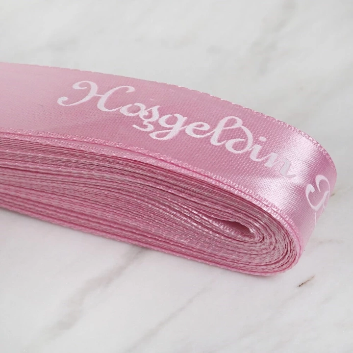 BFS  Crafts 2cm 10 mt Pembe Saten Hoşgeldin Bebek