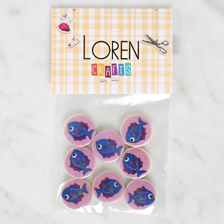 BFS  Crafts 8li Balık Düğme - 1163