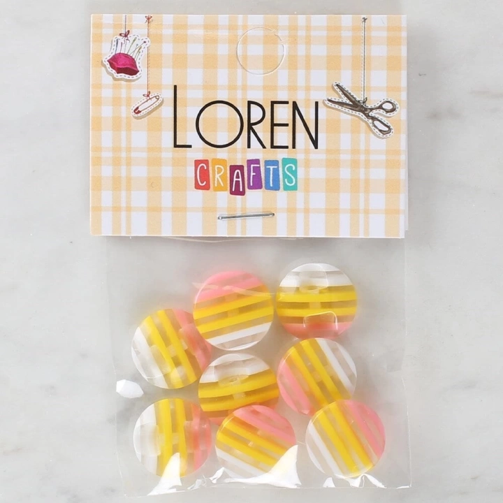 BFS  Crafts 8li Desenli Düğme - 1086