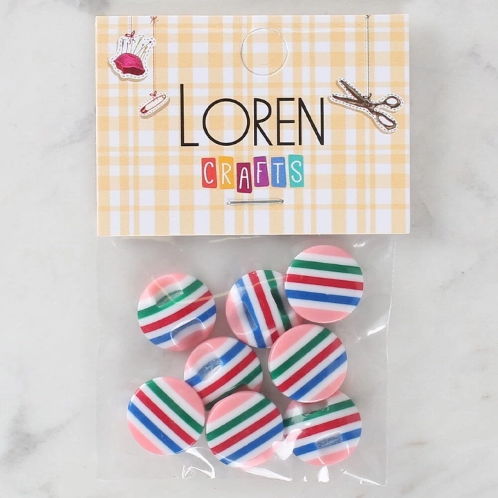 BFS  Crafts 8li Desenli Düğme - 1103