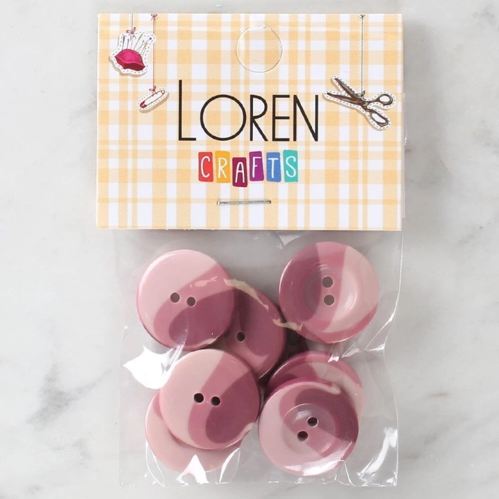 BFS  Crafts 8li Düğme Gül Kurusu - 1140