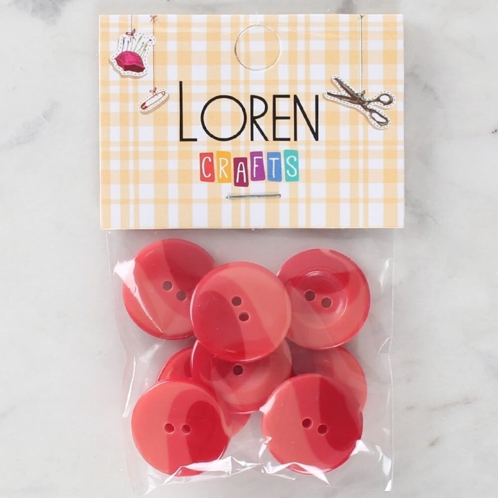 BFS  Crafts 8li Düğme Kırmızı - 1128