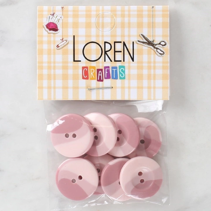 BFS  Crafts 8li Düğme Pembe - 1123