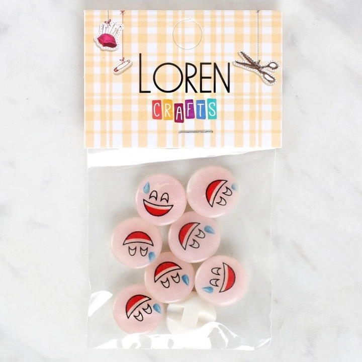 BFS  Crafts 8li Gülen Yüz Düğme - 1017