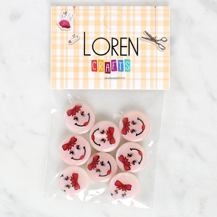 BFS  Crafts 8li Gülen Yüz Düğme - 1019