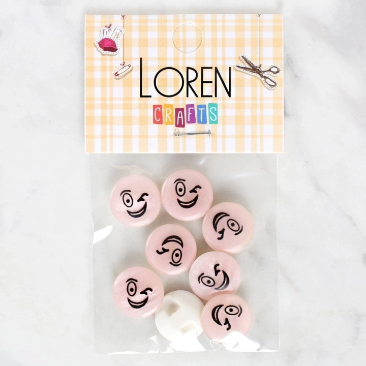 BFS  Crafts 8li Gülen Yüz Düğme - 1024