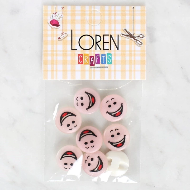 BFS  Crafts 8li Gülen Yüz Düğme - 1025