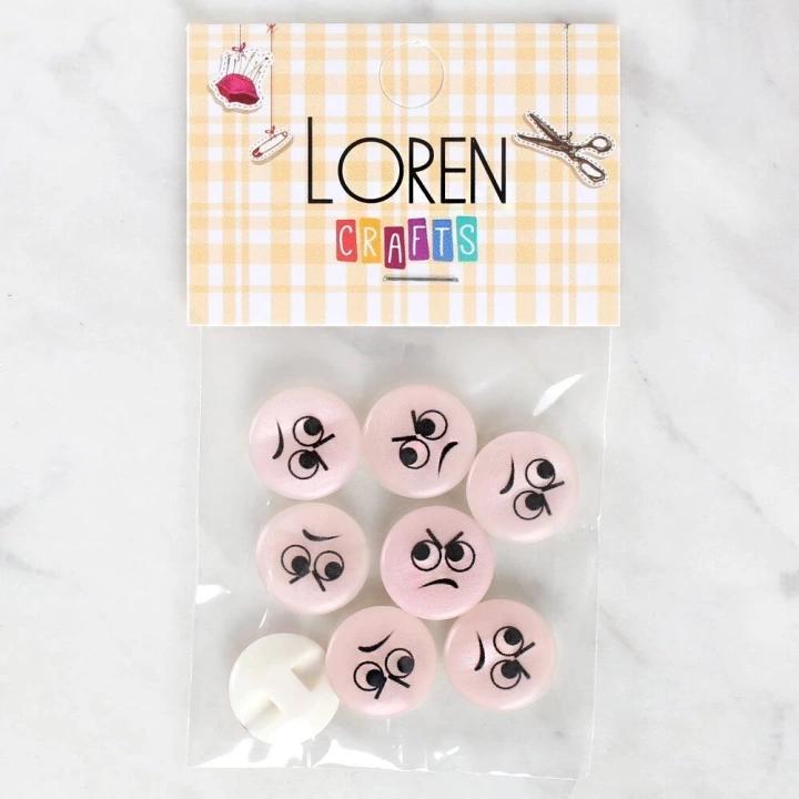 BFS  Crafts 8li Kızgın Yüz Düğme - 1021
