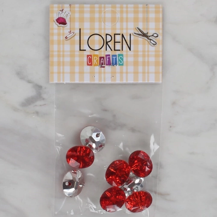 BFS  Crafts kırmızı 8 li düğme - 240