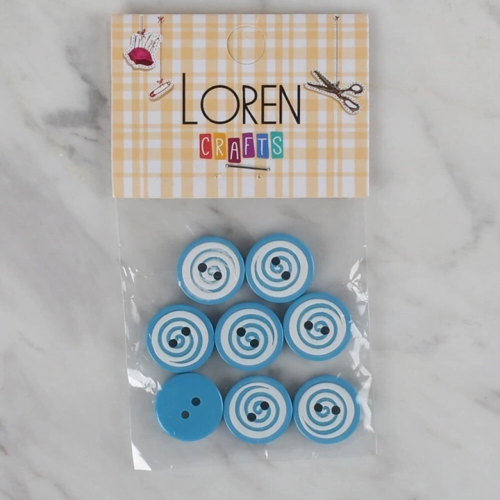 BFS  Crafts mavi 8 li yuvarlak düğme - 453
