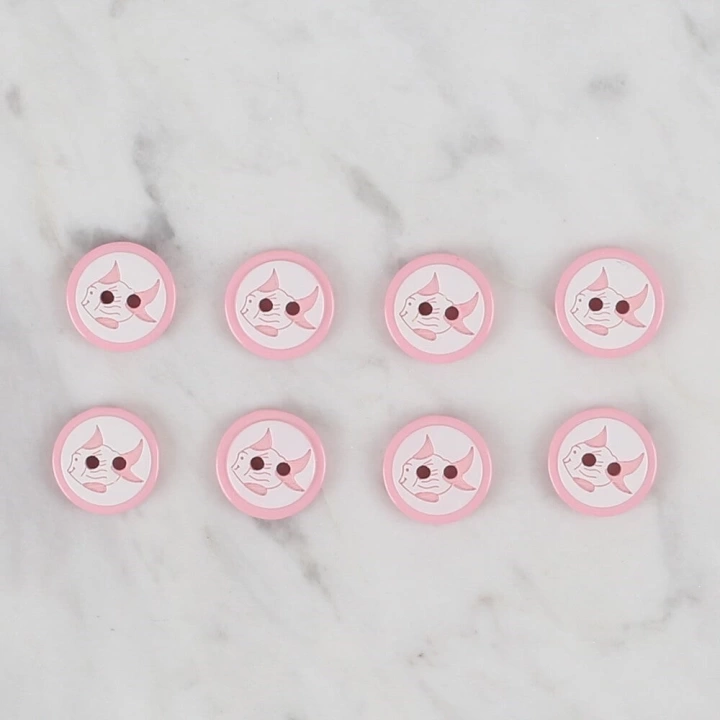 BFS  Crafts pembe 8 li balık düğme - 570