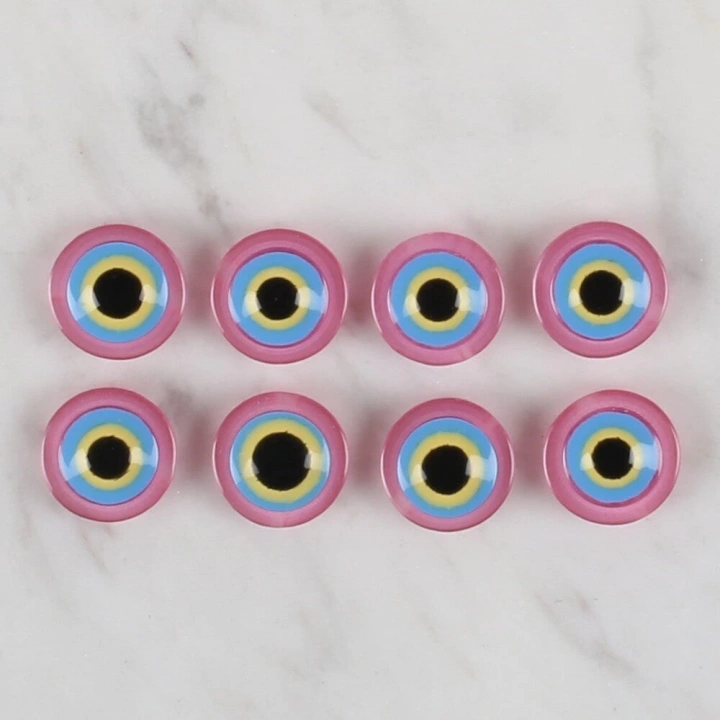 BFS  Crafts pembe 8 li nazar boncuğu düğme - 168