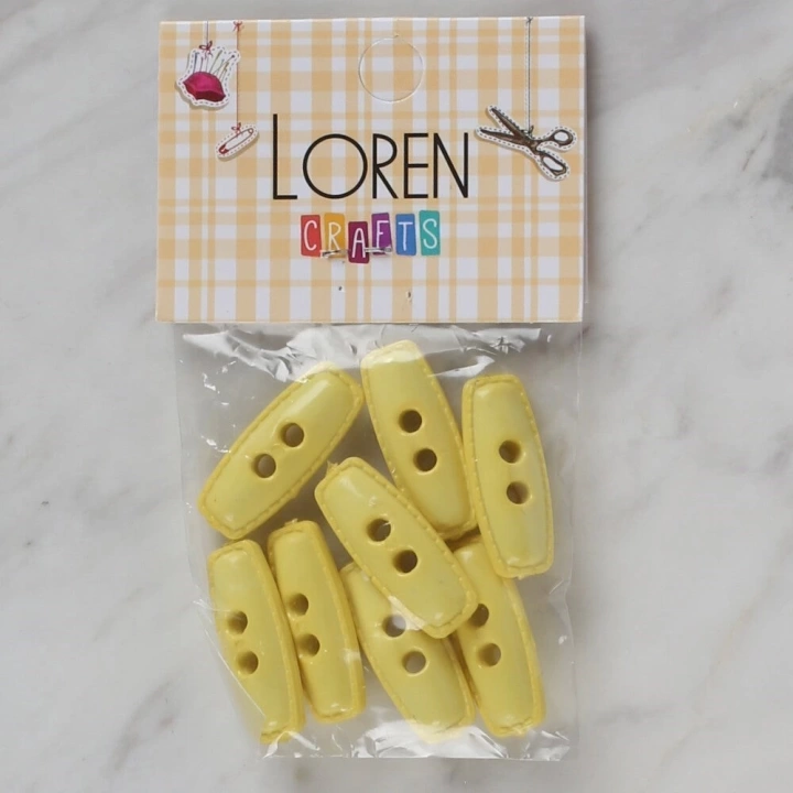 BFS  Crafts sarı 8 li çoban düğmesi - 77