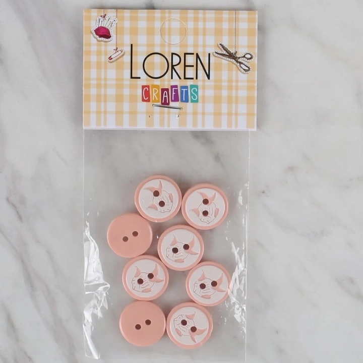 BFS  Crafts somon 8 li balık düğme - 569