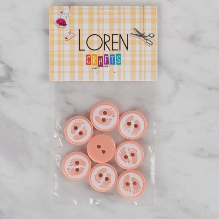 BFS  Crafts yavruağzı 8 li ayak izi düğme - 434
