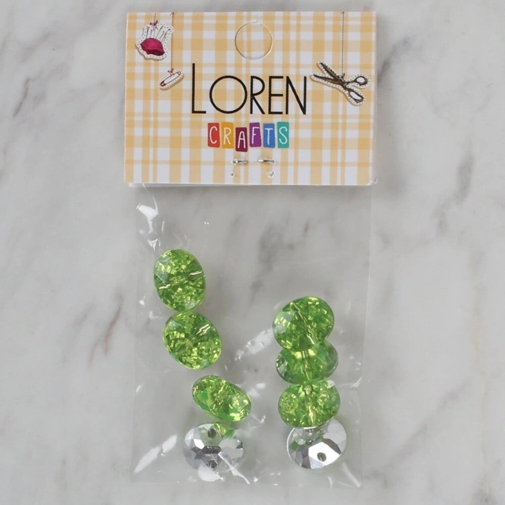 BFS  Crafts yeşil 8 li düğme - 247