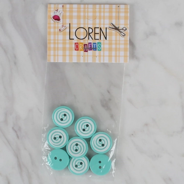 BFS  Crafts yeşil 8 li yuvarlak düğme - 454