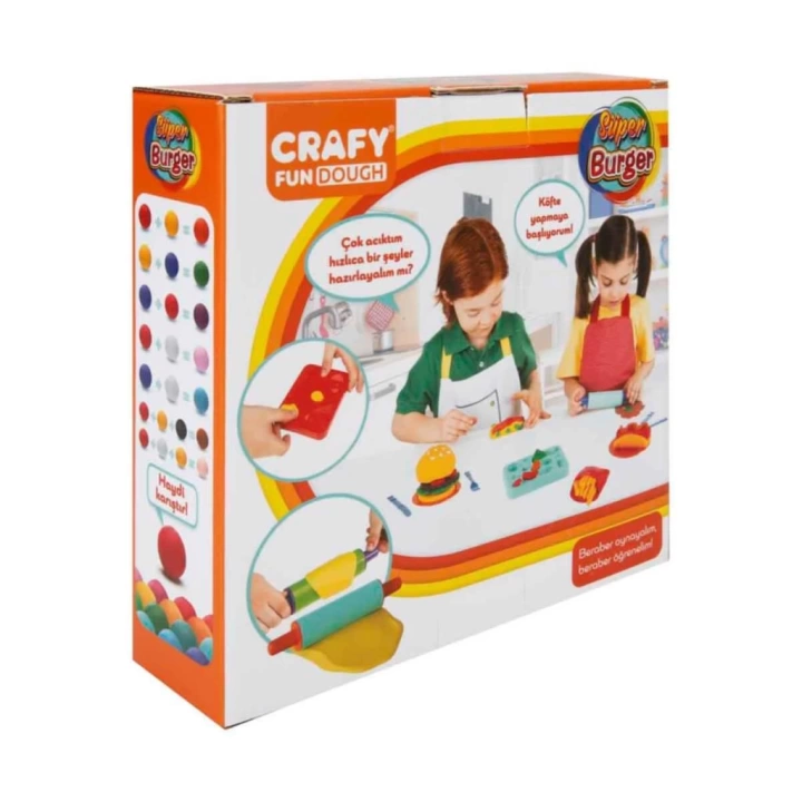 BFS   Crafy Süper Burger Oyun Hamuru Seti 200 gr. 12 Parça