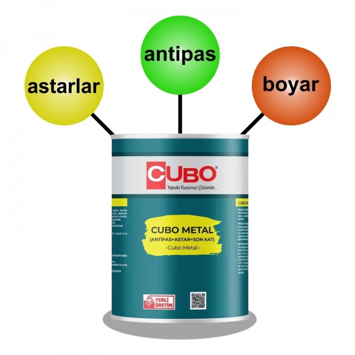 BFS Cubo Metal Pas Boyası Ral 7016 Antrasit Grİ 0,75 Litre