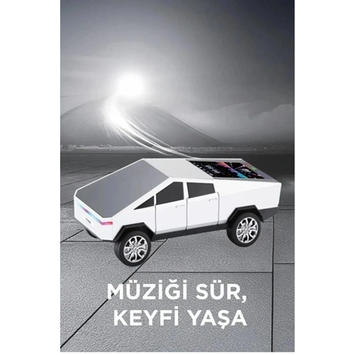 BFS D68 Cyber Model Araba Tasarımlı Bluetooth Hoparlör 15w Güçlü Ses Rgb Led /tws/usb Beyaz