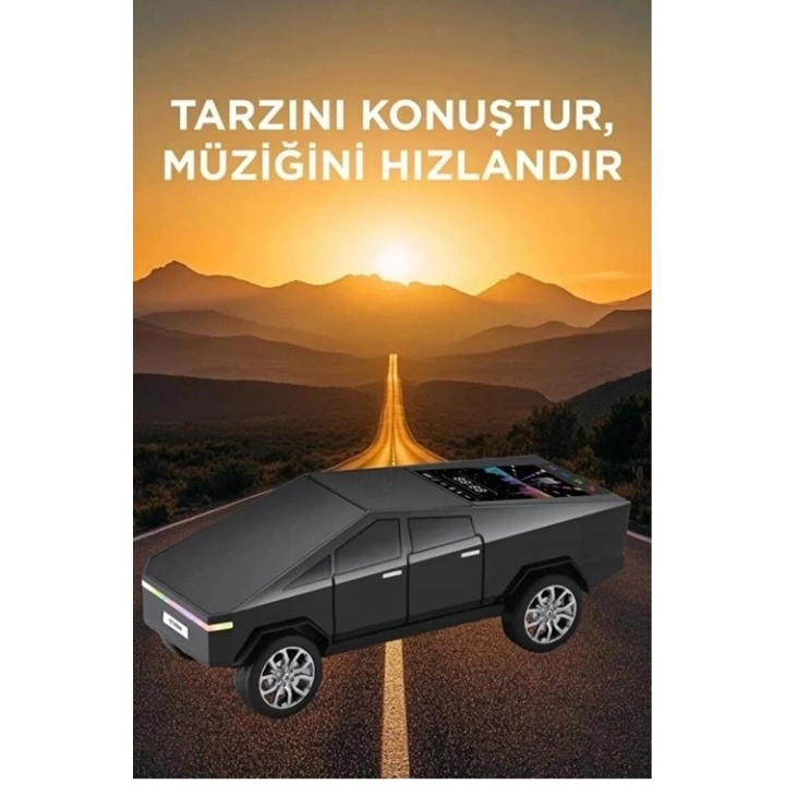 BFS D68 Cyber Model Araba Tasarımlı Bluetooth Hoparlör 15w Güçlü Ses Rgb Led /tws/usb Siyah