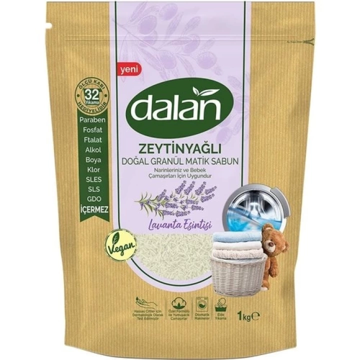 BFS   Dalan Zeytinyağlı Doğal Granül Matik Sabun Lavanta Esintisi 1000 Gr