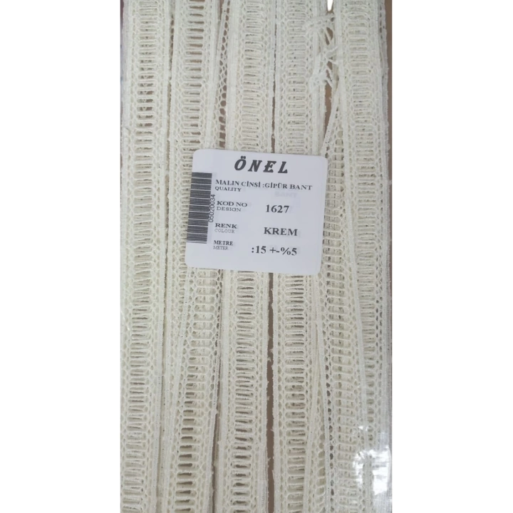 BFS Dantel Polyester Güpür Bant Krem 15 Metre En 3 cm ON-1627-KR