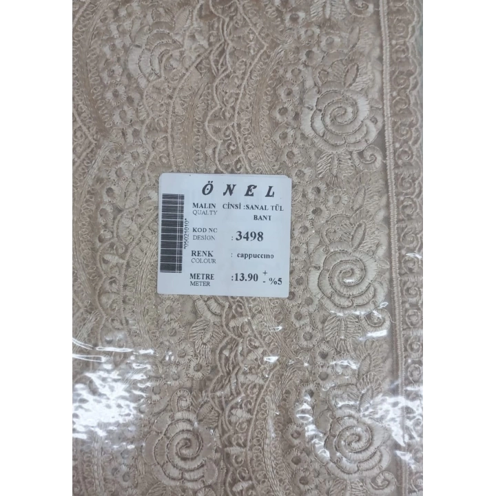 BFS Dantel Polyester Sanal Tül Bant Cappucino 13,90 Metre En 6 cm ON-3498-C