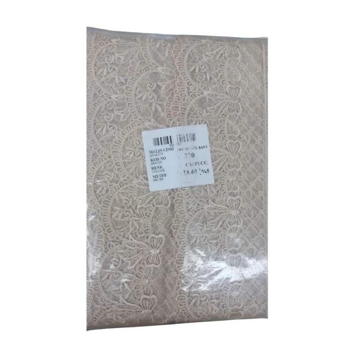 BFS Dantel Polyester Sanal Tül Bant Cappucino 14,40 Metre En 6 cm ON-770-C