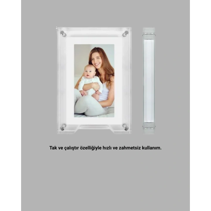 BFS Dayanıklı ve Hafif Tasarım – 7 İnç Dijital Fotoğraf Çerçevesi Ev ve Ofis İçin