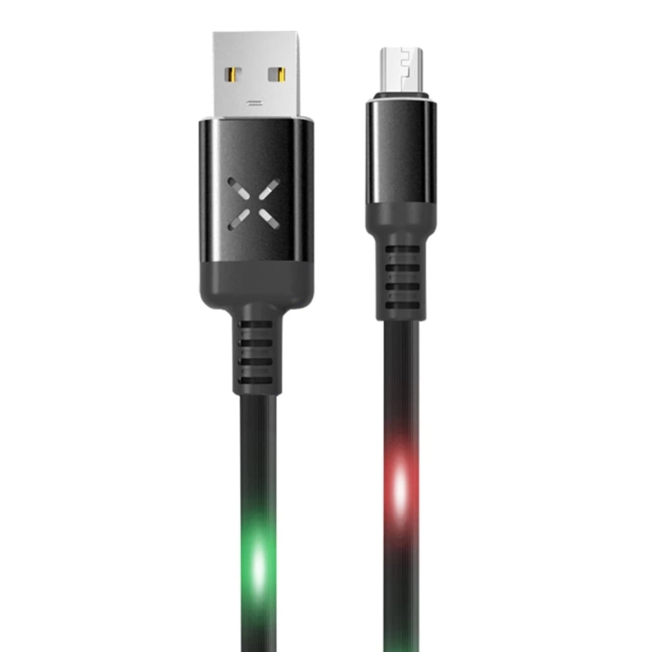 BFS DC09 Ses Duyarlı Işıklı Micro USB Kablo 1M 2A - Siyah